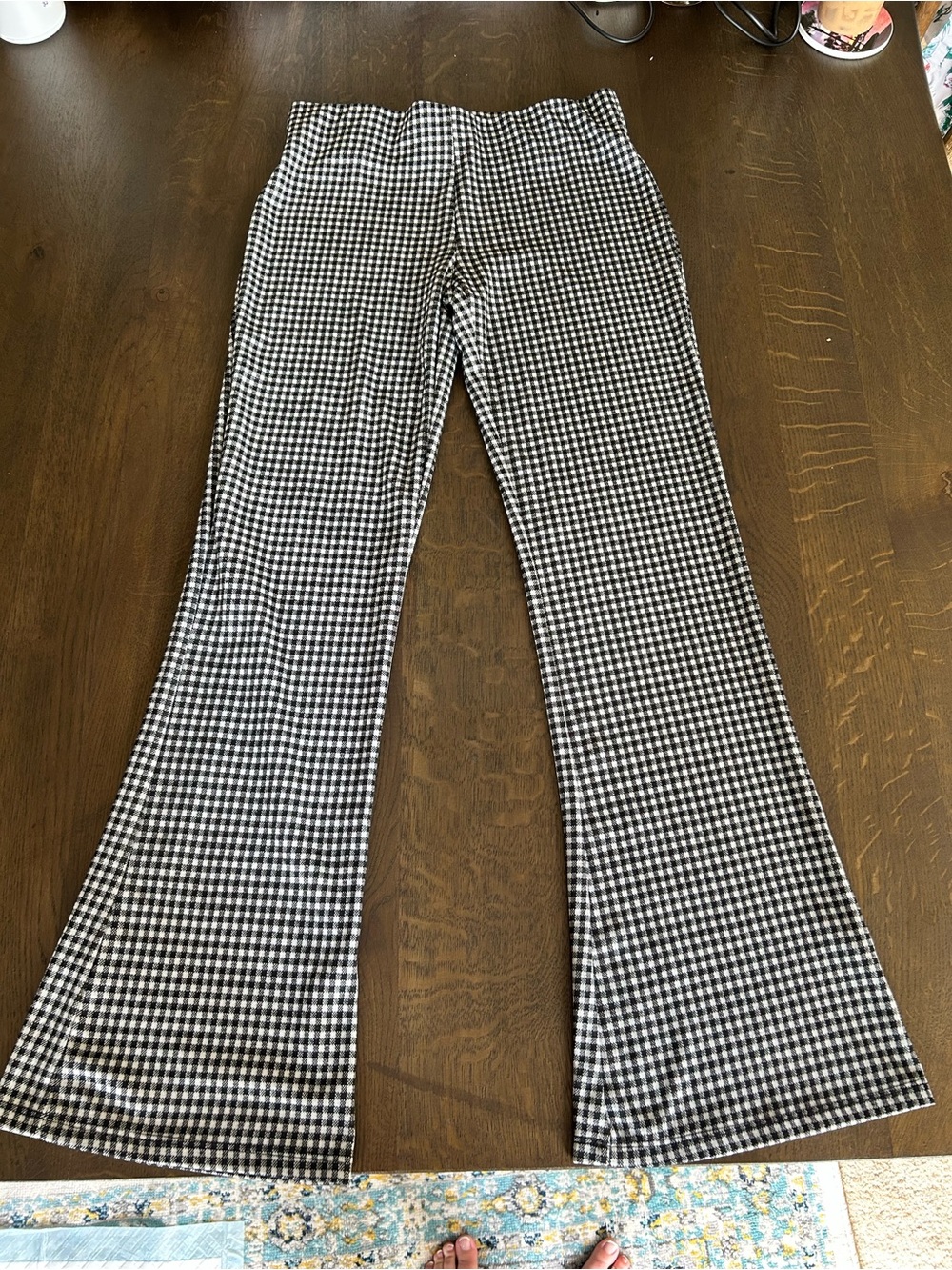 Silence + Noise urban outfitters black white jacquard print flare pull on pants - Picture 5 of 11
